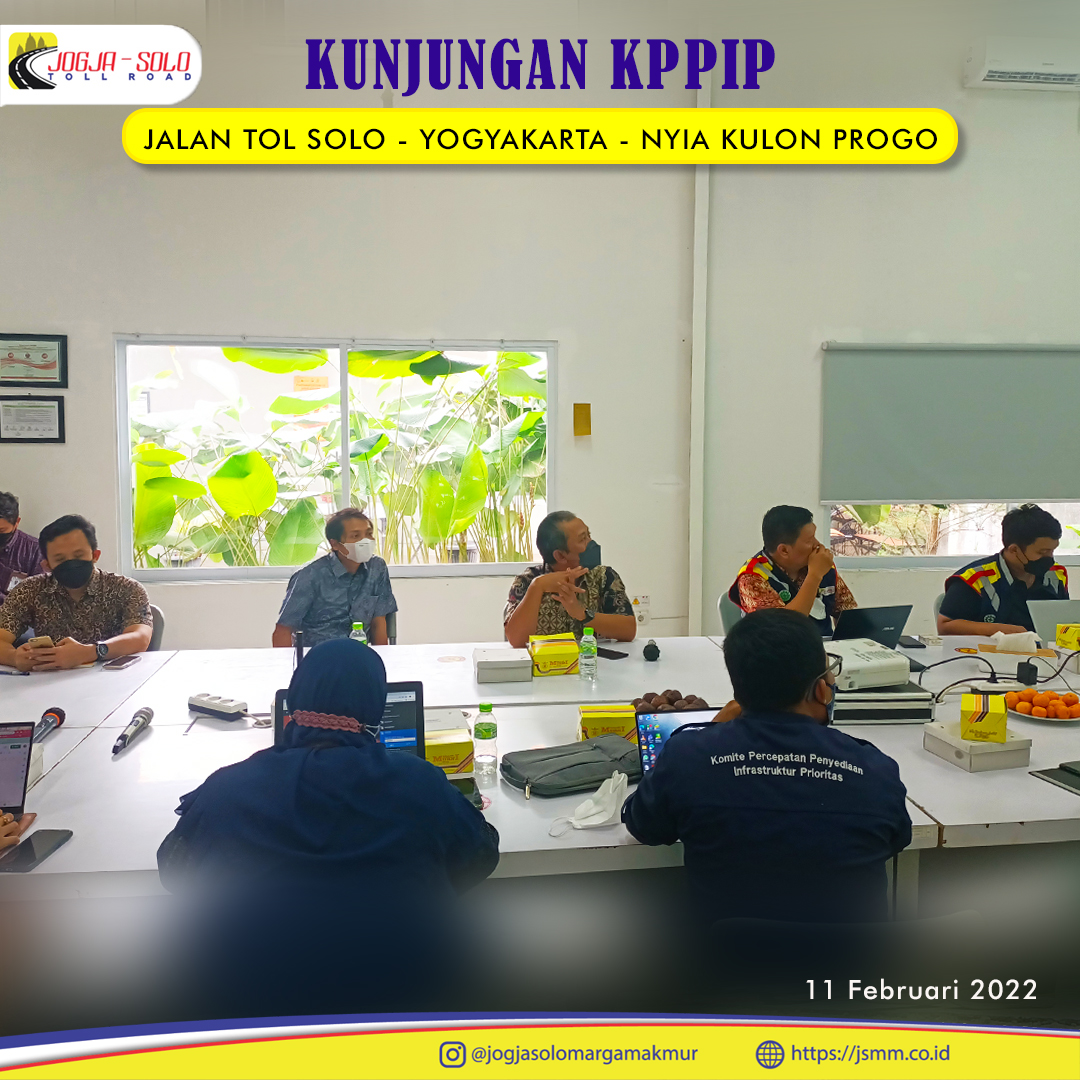 Tim KPPIP melakukan diskusi bersama Direktur Teknik PT Jogjasolo Marga Makmur,Pimpinan Proyek serta Genenral Manager Lahan&Utilitas perihal kendala yang dihadapi selama pelaksanaan proyek