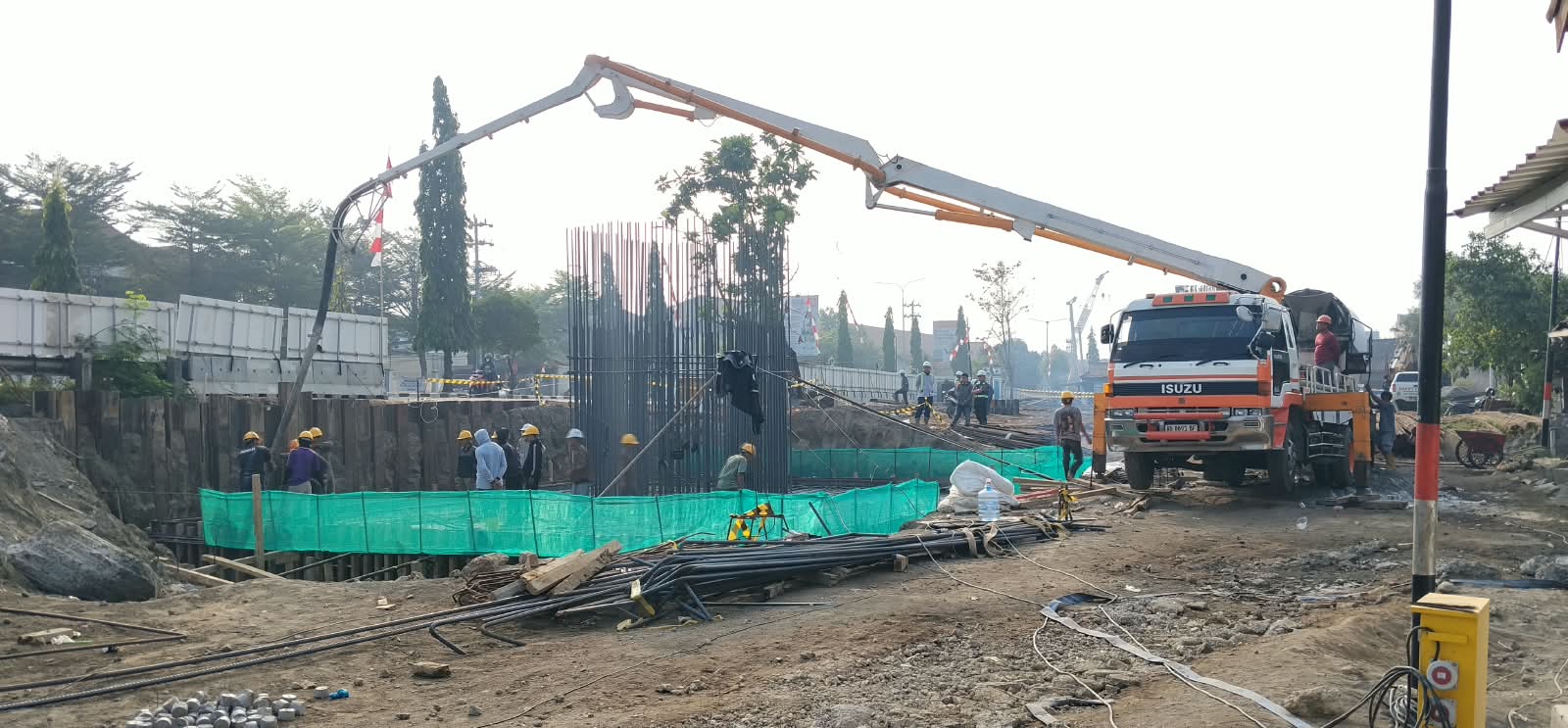 Persiapan pekerjaan pengecoran pilecap P69 tahap 2