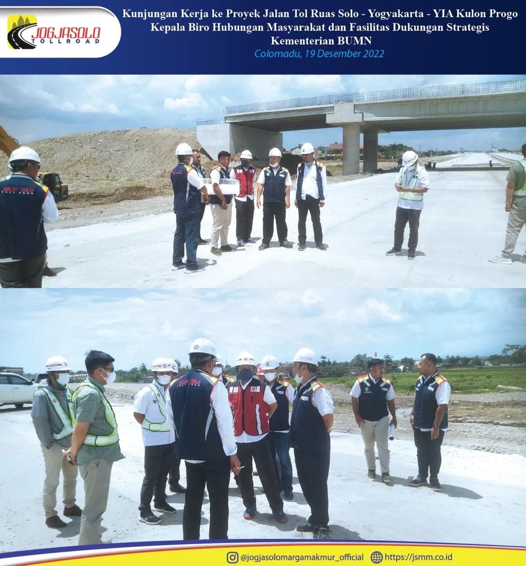 Kunjungan Kerja Ke Proyek Tol Solo-Yogjakarta-YIA Kulon Progo oleh Kepala Biro Hubungan masyarakat dan fasilitas Dukungan Strategis Kementrian BUMN